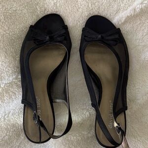 David Tate Black Mesh Slingback Sandals size 8 1/2wide